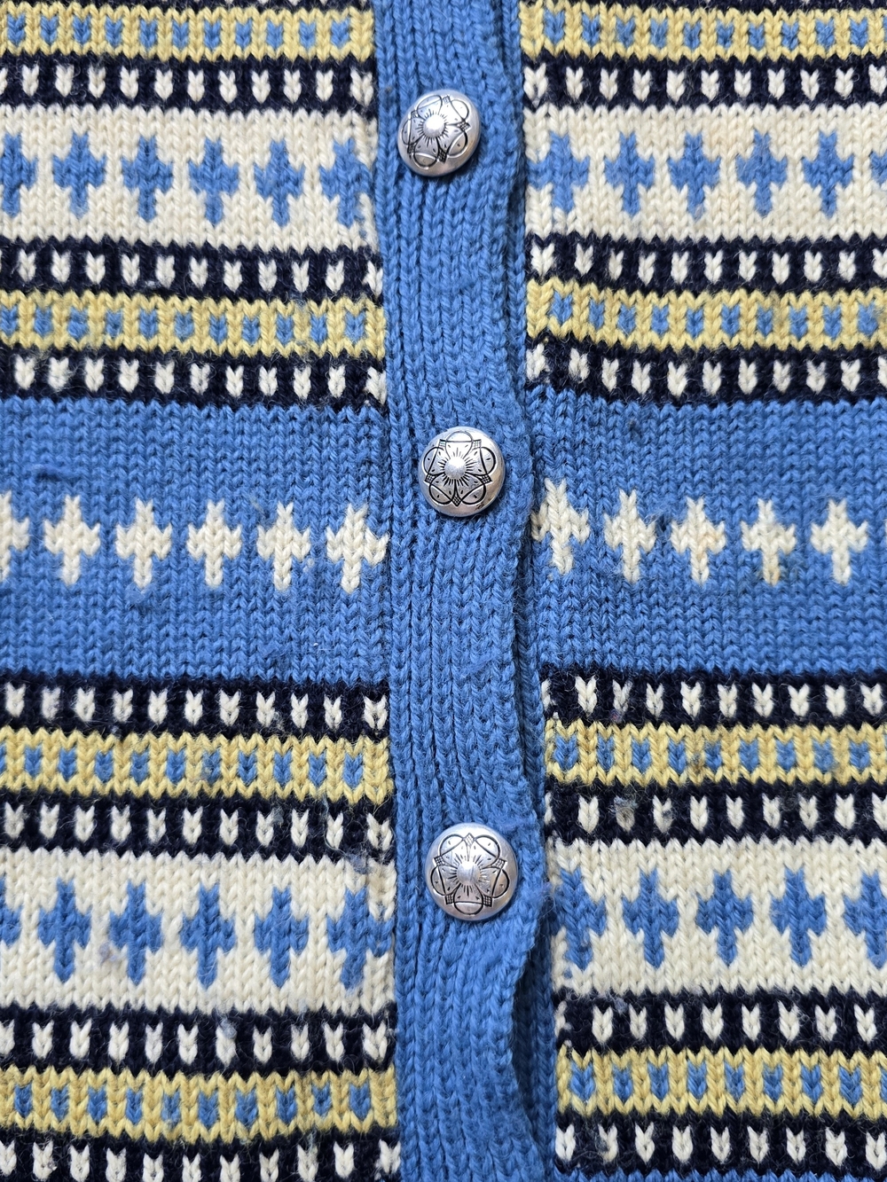 Heritage Blue Patterned Button-Front Cardigan - Picture 4 of 5